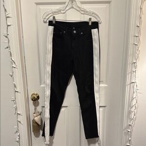 Carmar - Black Jeans with White Side Zippers